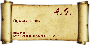 Agocs Irma névjegykártya